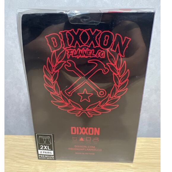 DIXXON Red & Black Lettering Boxer Briefs Premium Comfort Size 2XL 2 Pair - Picture 2 of 4